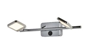 Paul Neuhaus LED- Strahler, 2-flammig, chrom, Kopf eckig