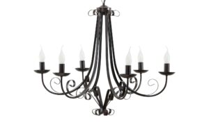 Kronleuchter, 6-flammig, schwarz/rostfarben