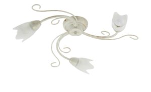 Deckenleuchte, 3-flammig, weiß/goldfarben