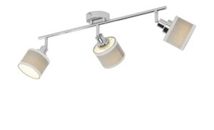 Wofi Strahler 3-flammig, chrom/ Stoffschirm grau