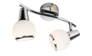 Deckenstrahler, 2-flammig, chrom/Glas weiß Lampen & Leuchten > LED-Leuchten > LED-Strahler & Spots – Höffner