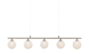 Paul Neuhaus Pendelleuchte 5 Schirme m. Aluminiumgeflecht