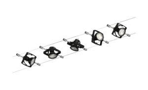 Seilsystem, Basisset, 5-flammig, schwarz-matt