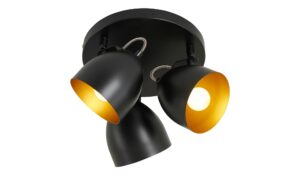 KHG Deckenstrahler, 3-flammig, schwarz innen goldfarben