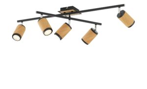 Deckenstrahler, 5-flammig, Eiche / schwarz