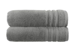 Badetuch (100 x 150cm), 2er-Set Anthrazit Duschtücher – Höffner