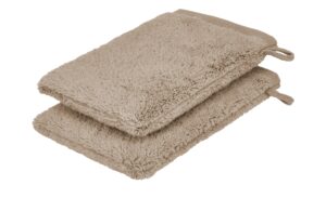 Waschhandschuh (16 x 21cm), 2er-Set Hellbraun Duschtücher – Höffner